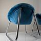 Pair of Italian Chrome and Blue Velvet Armchairs, 1970s