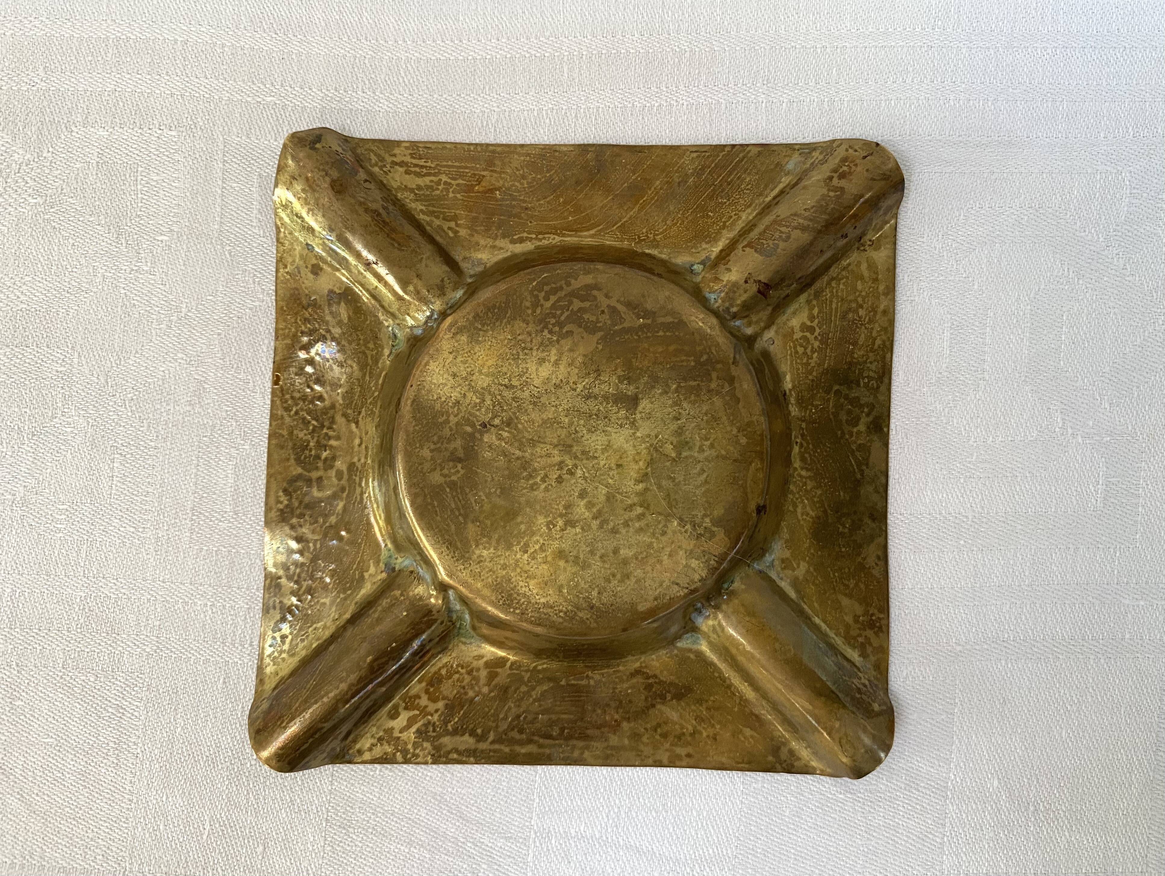 Old brass ashtray