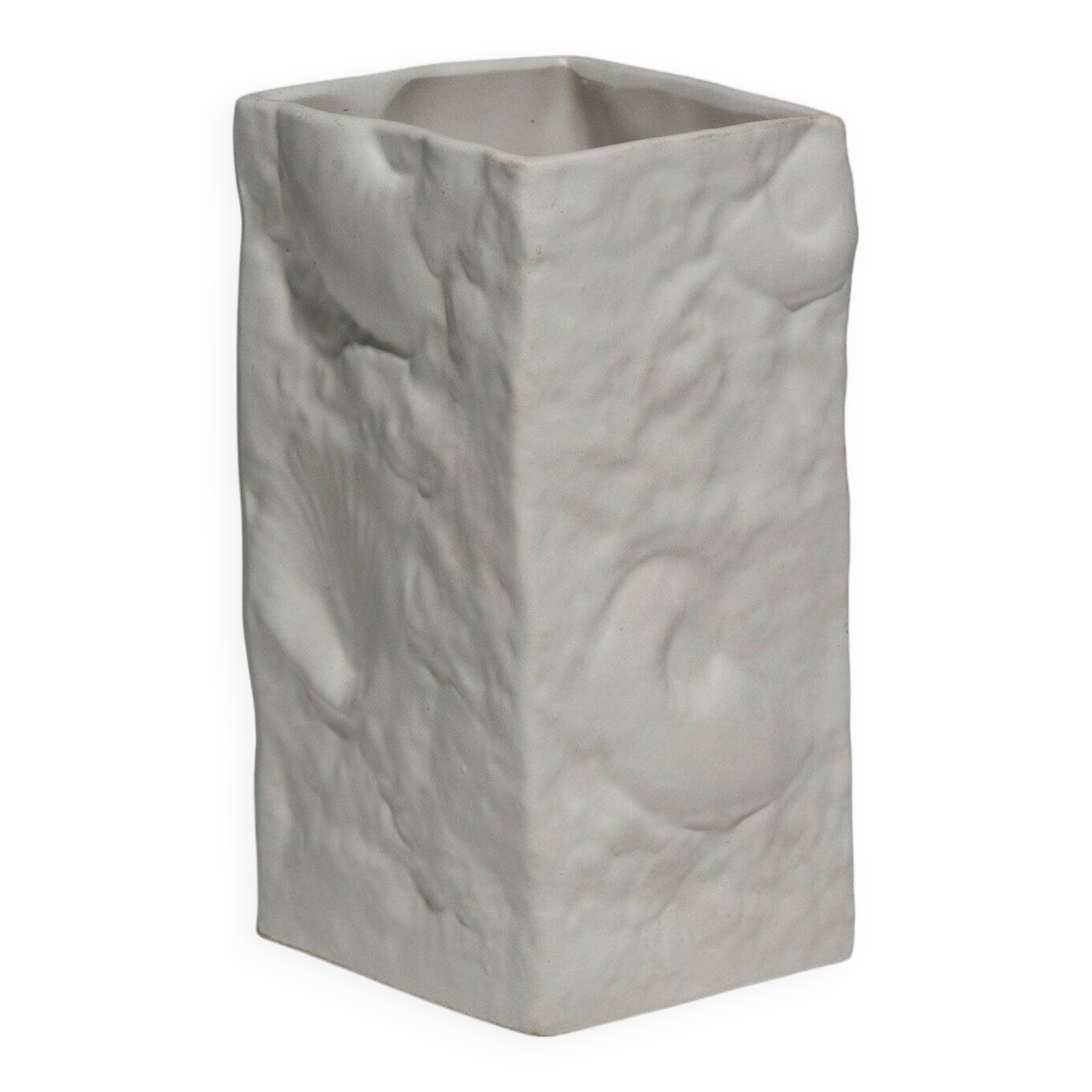 Small square porcelain vase, 1980s