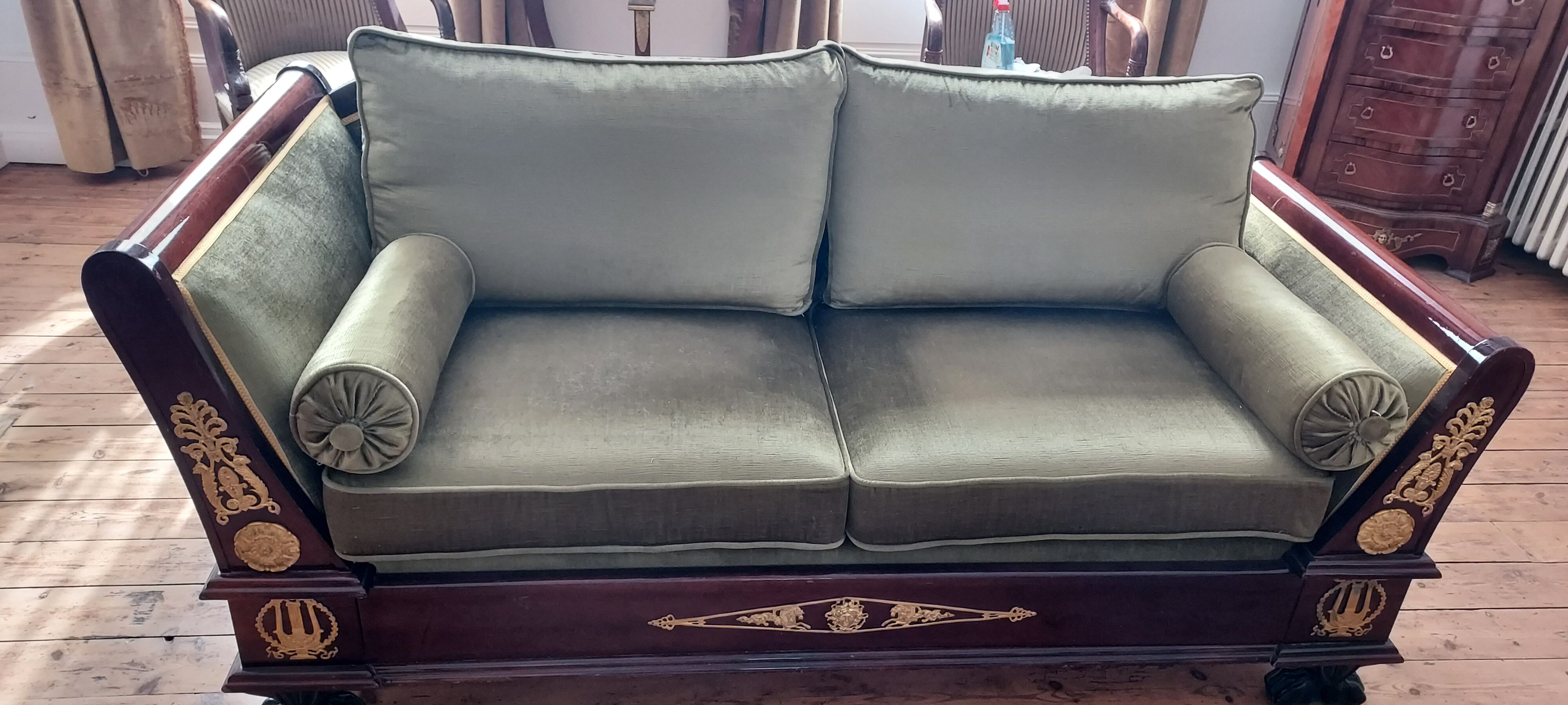 Empire style mahogany bench