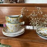 Set of two Keraluc Quimper cups and saucers