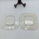 Pair of Square Plates Porcelain from Paris Cobalt and Gold Empire Style