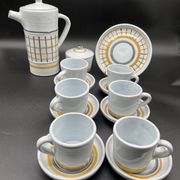 Vintage 1960s coffee service in ceramic, modernist design.
