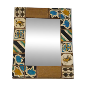 Miroir stylisé en bois - email