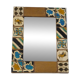 Miroir stylisé en bois et email 1960