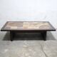 Vintage wood and ceramic coffee table