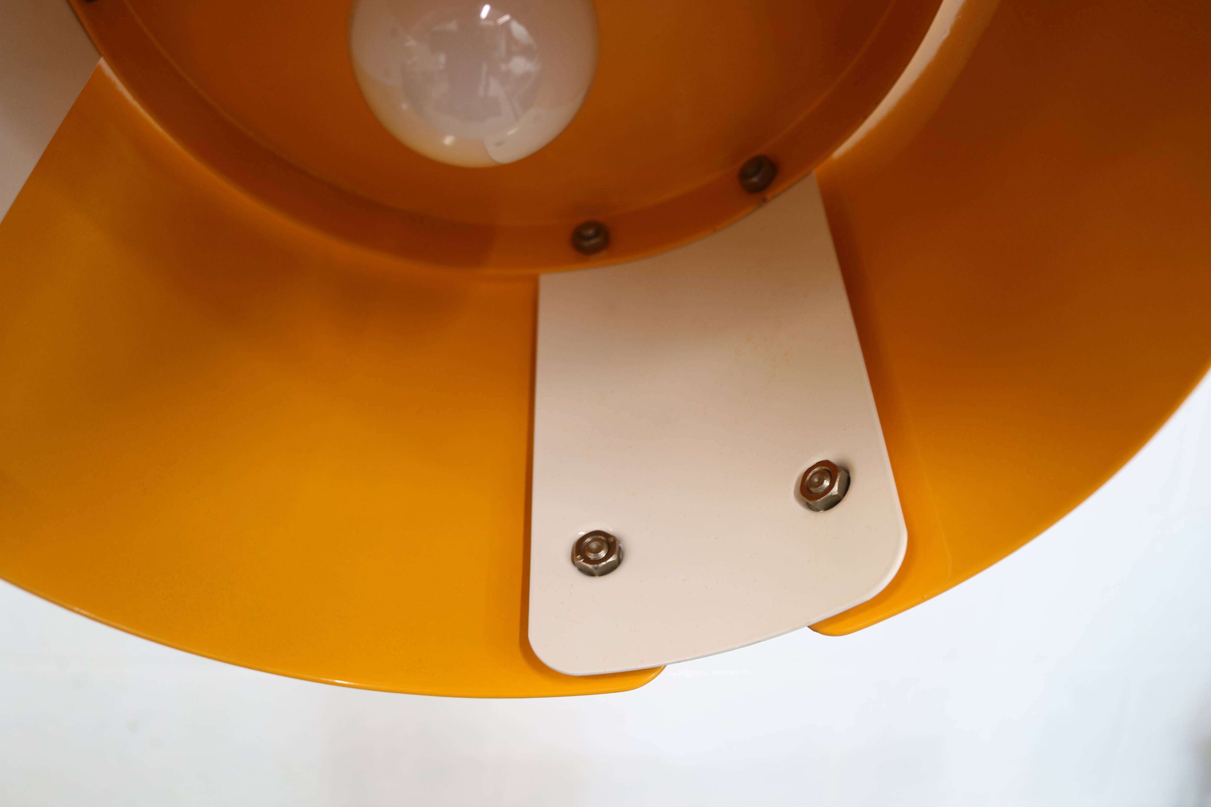Modern Danish Pendant Lamp: Dark Yellow Metal, 1990s Design