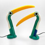 Paire de lampes Toucan par HT Huang en jaune et vert