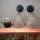 Set of two Art Deco glass wall lights