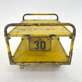 Vintage industrial coffee or side table on wheels
