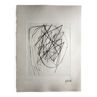 Emile gilioli (after), untitled, c. 1990. original engraving with stamp