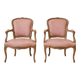 pair of Louis XV style cabriolet armchairs