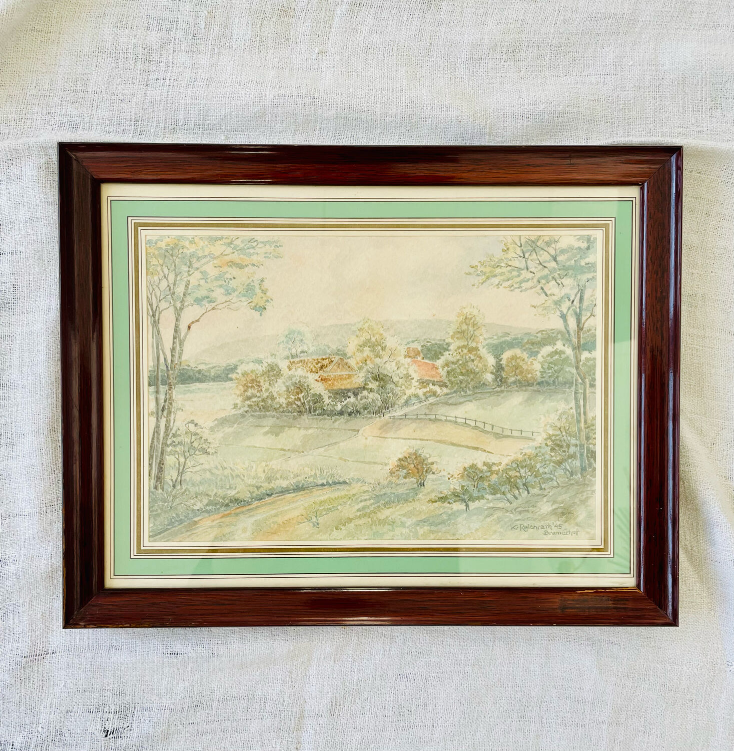 Watercolor frame K.Reichrath'45 Bremerhof