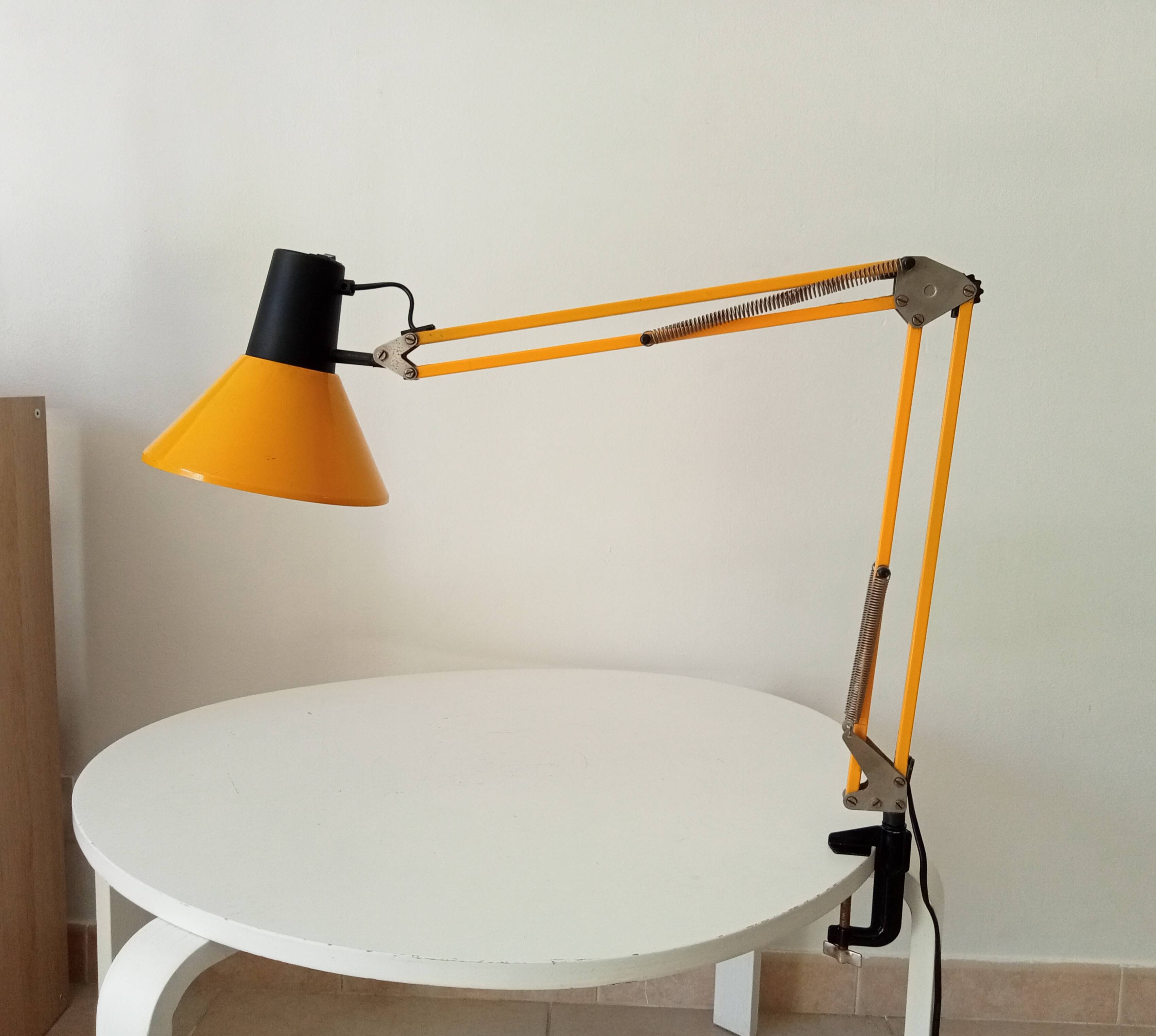 Vintage 1970s mustard yellow architect lamp