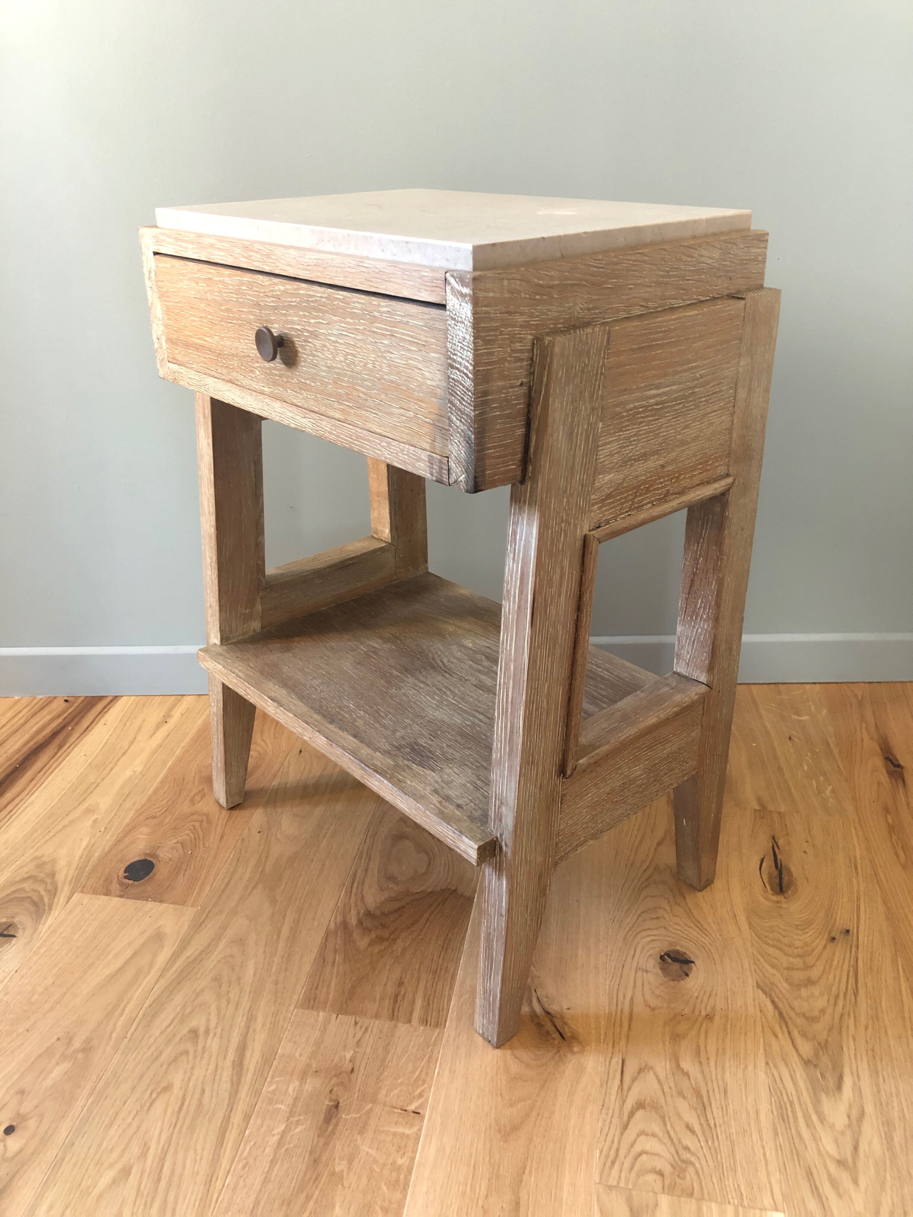 Vintage modernist bedside in oak 1950