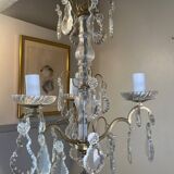 Small chandelier in bronze and crystal