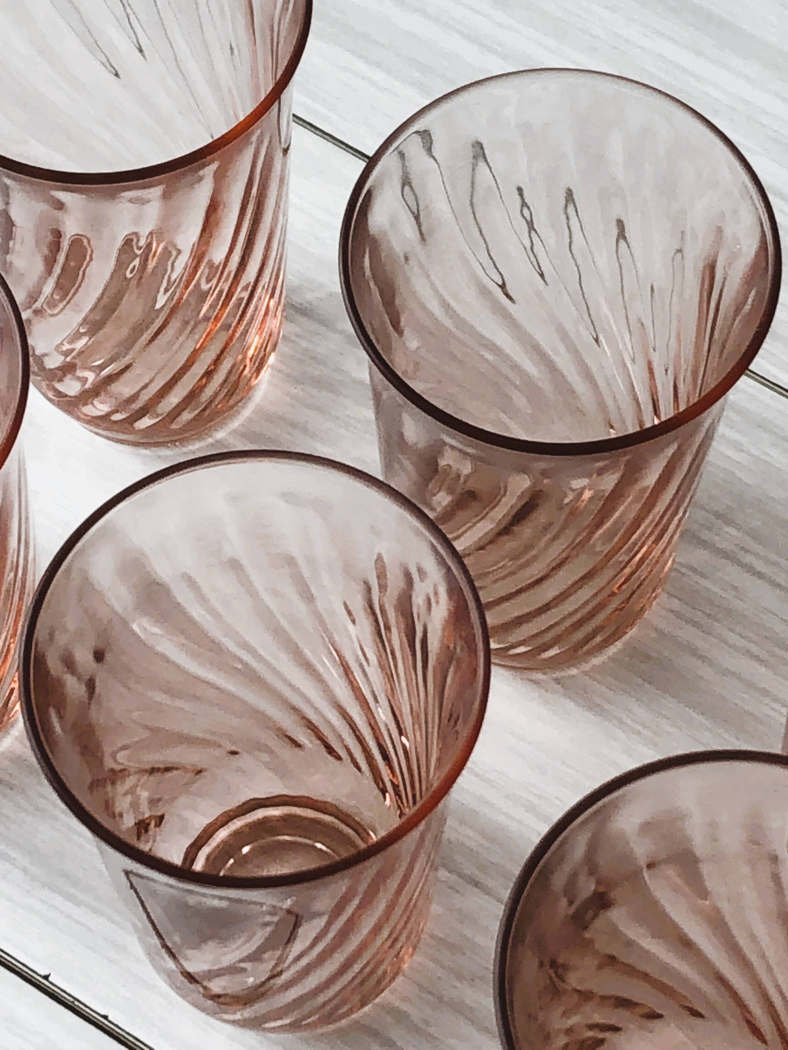 Set of 6 water glasses - lemonade rosaline luminarc arcoroc twisted