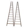 Double ladder for market gardening, fruit harvest, old wooden picking - 3m65