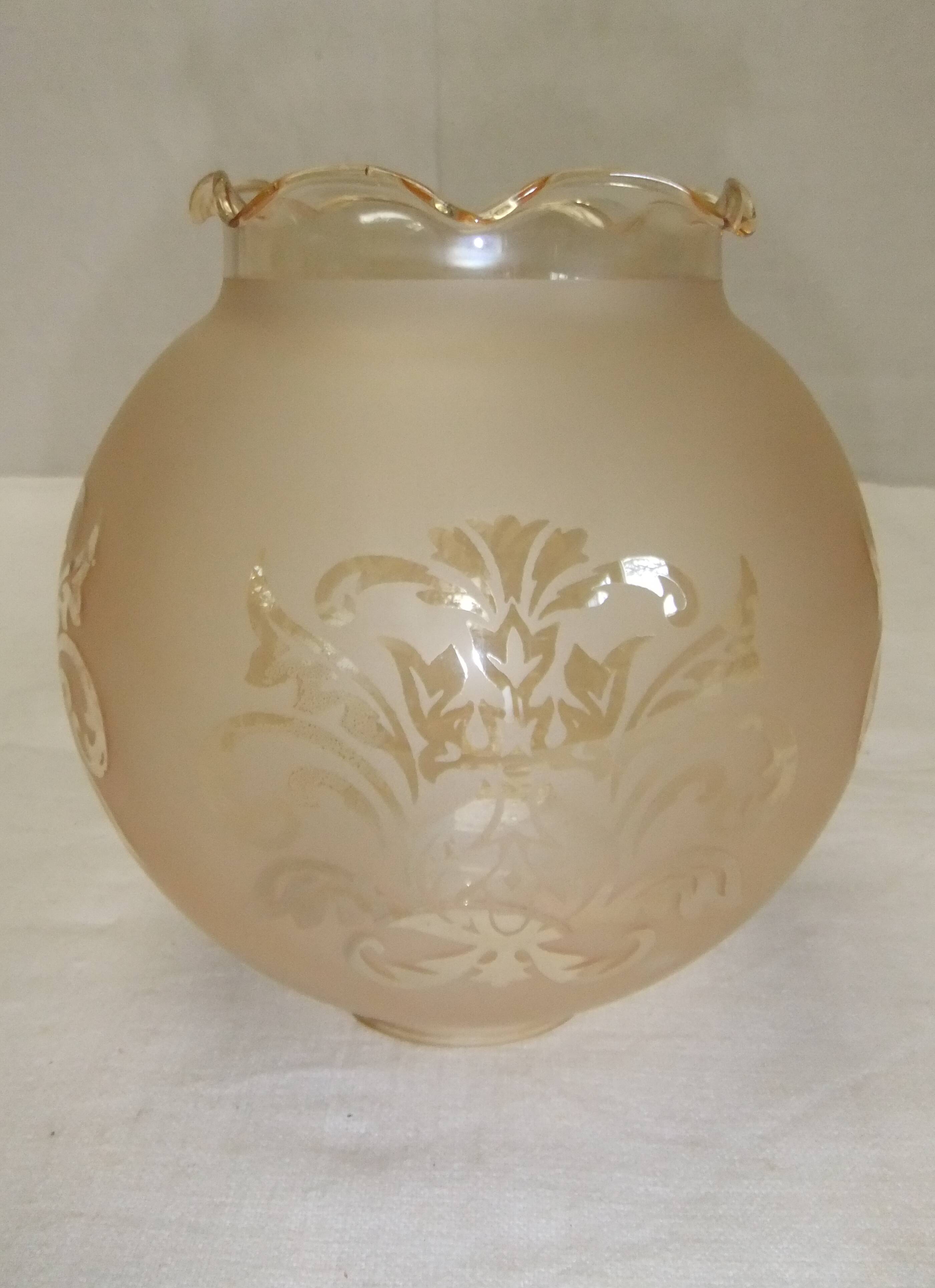 Tulip globe engraved glass for pendant lamp chandelier wall lamp