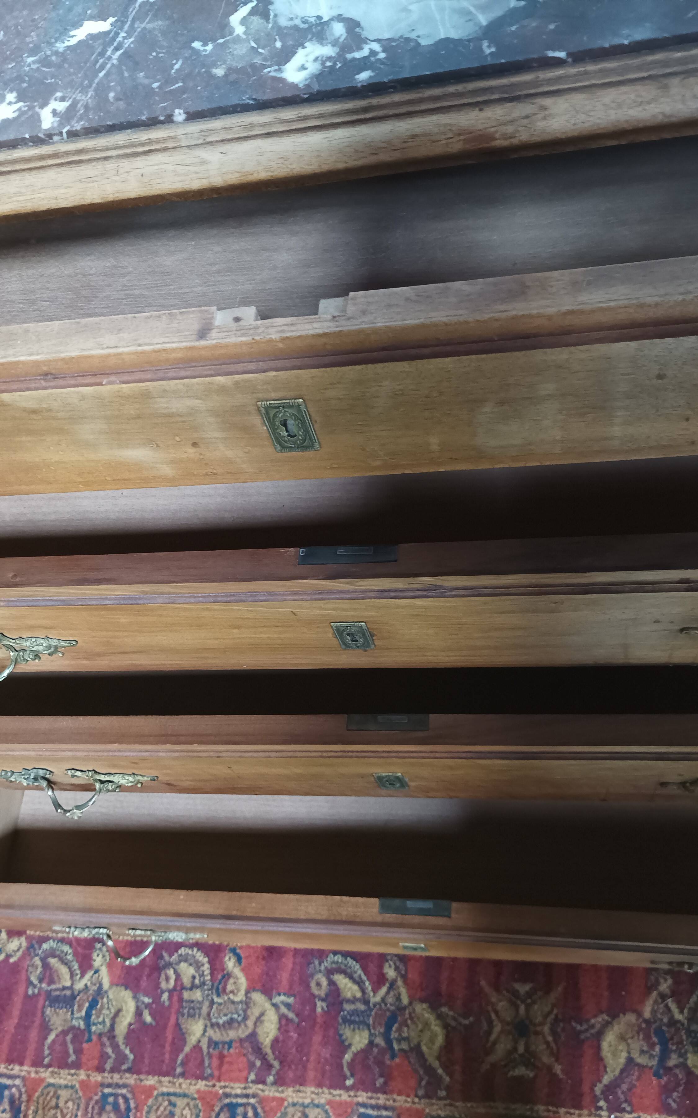 Louis XV walnut dressing table chest of drawers