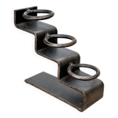 Bougeoir triple en métal noir – Design industriel vintage