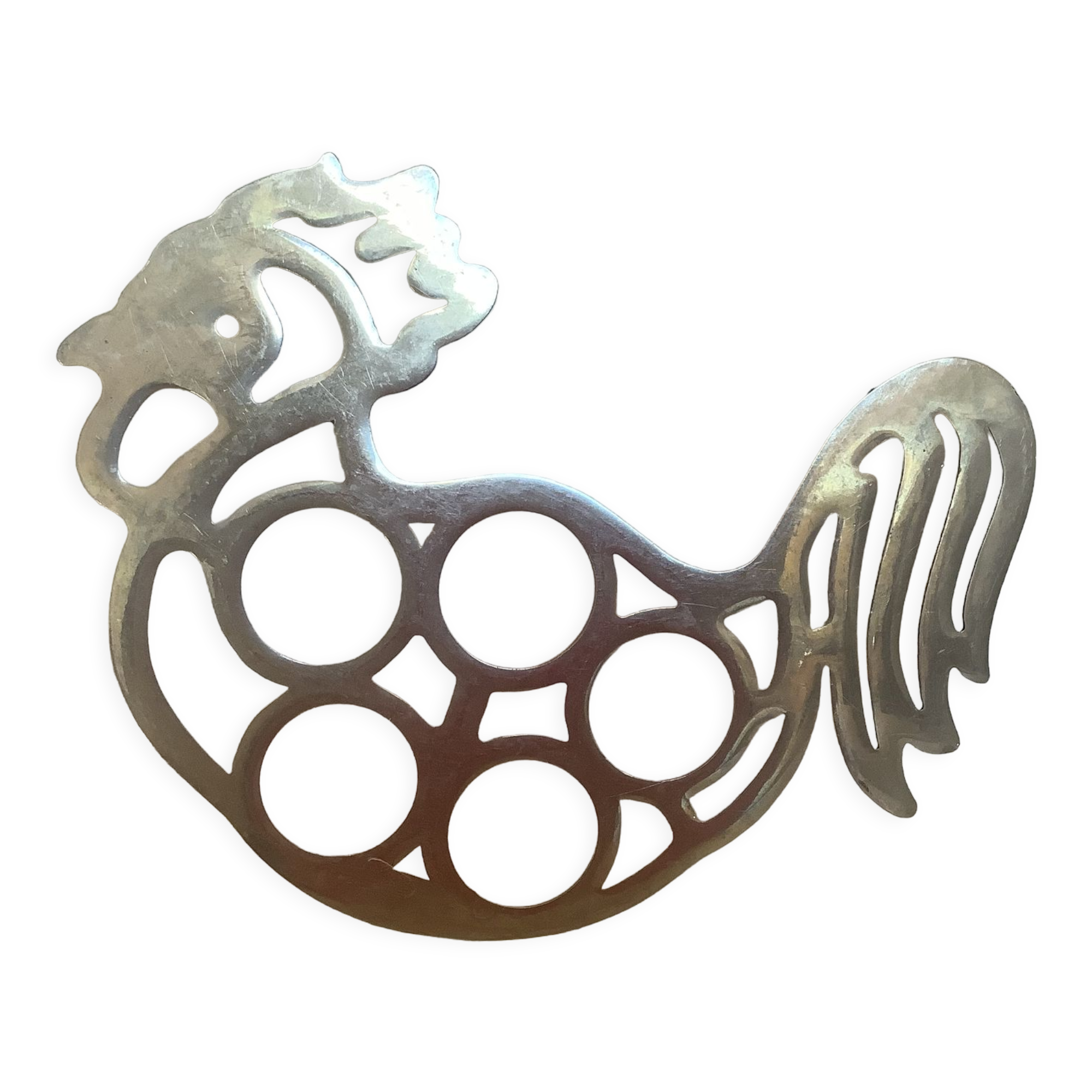 Rooster hen eggs trivet