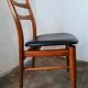 Set of 4 vintage Scandinavian chairs with Skaï seat