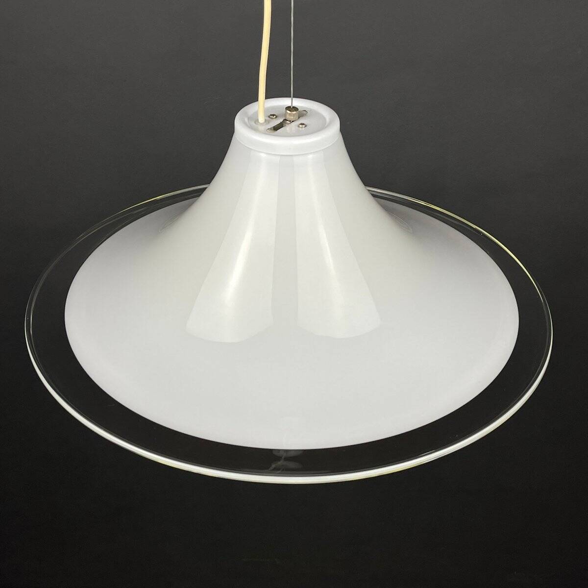 White Murano glass pendant, Italy, 1970s