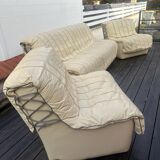 Sofa + 2 leather armchairs