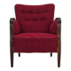 1950s, Danish design, armchair, original condition, red cotton-wool fabric.
