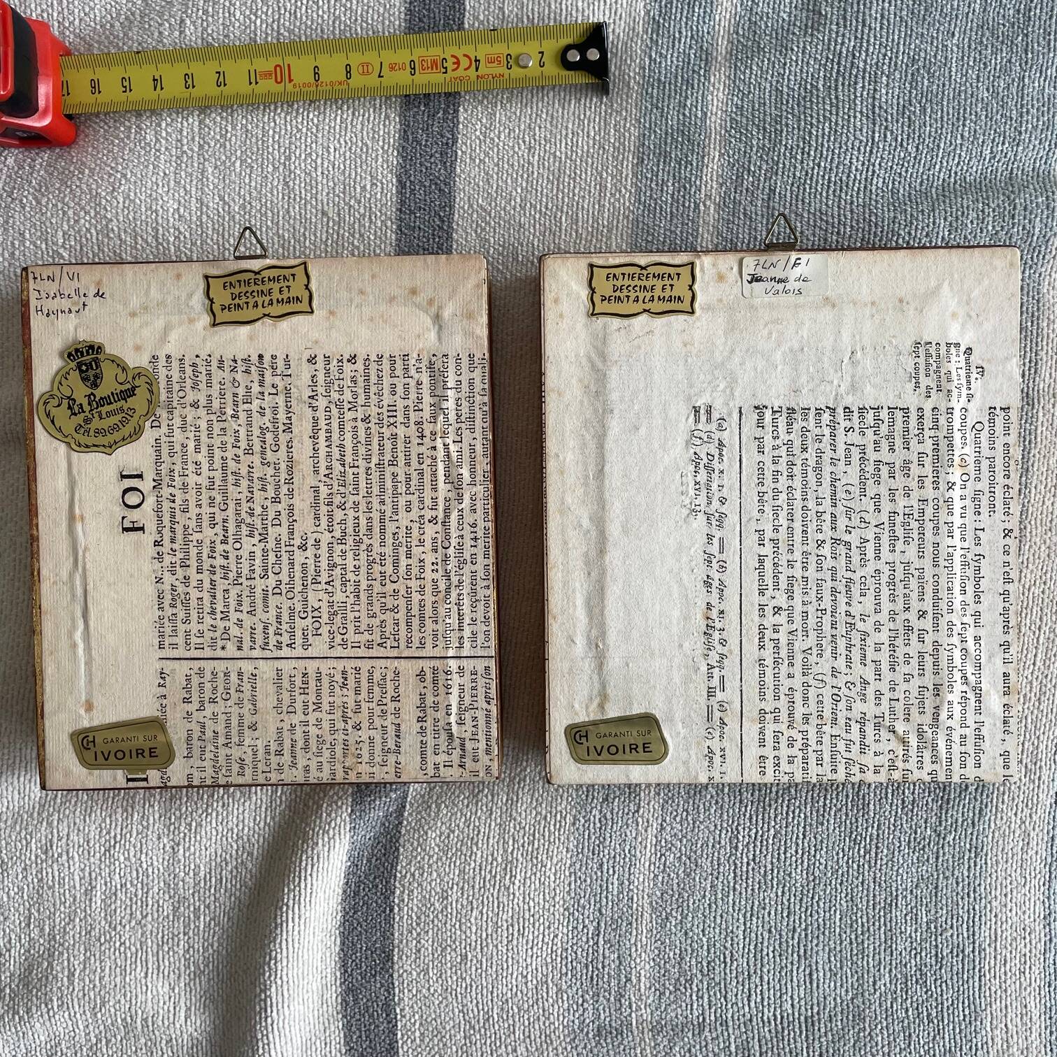 2 small paintings of women's portraits by N. Philip, miniatures on ivory.