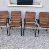 4 industrial style garden armchairs