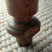 Table / Vintage cherry wood desk with turned legs – Natural patina