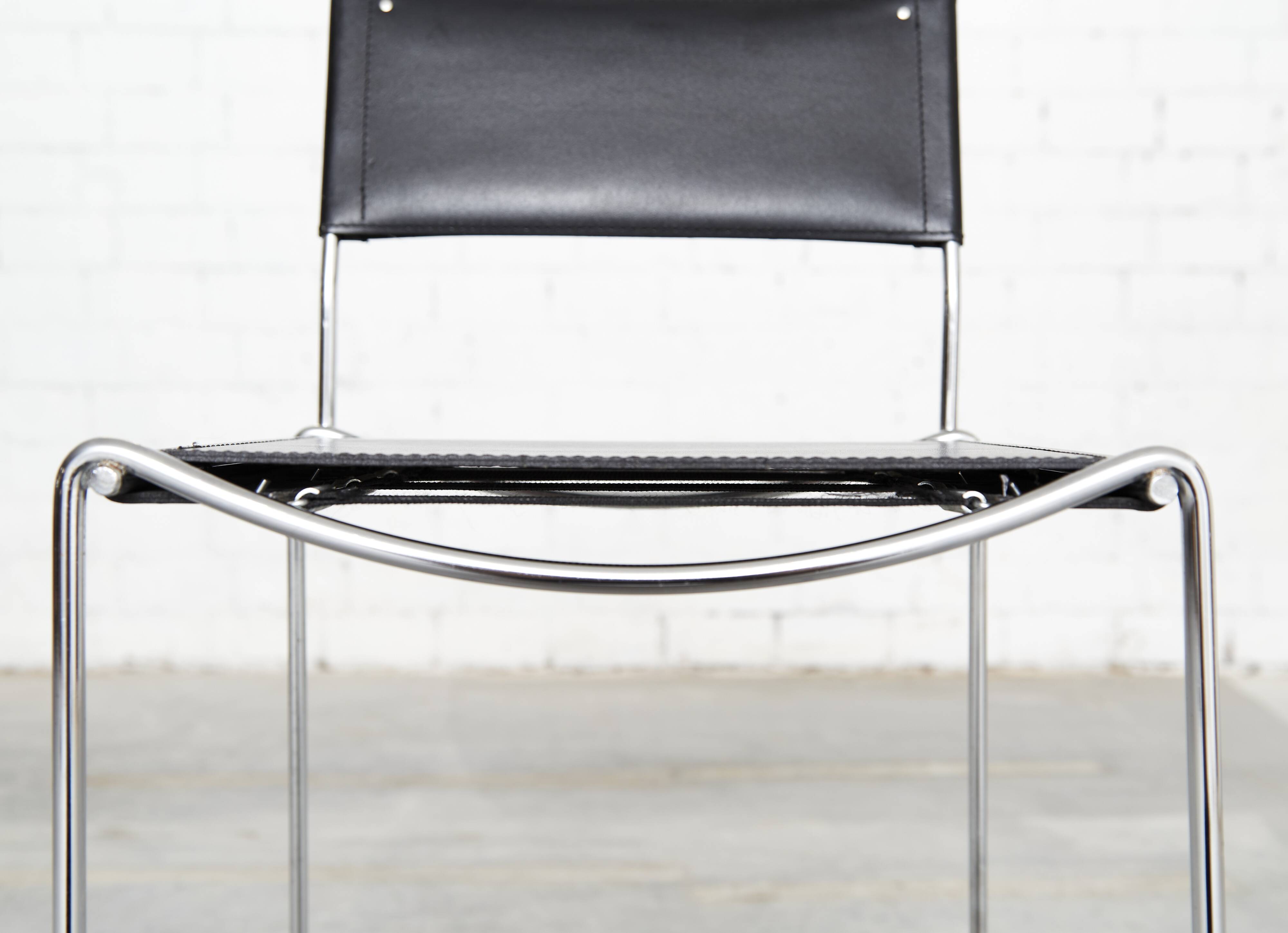 Leather barstools by Giandomenico Belotti for Alias, 1980s, set of 6