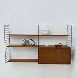 Mid-Century Nisse Strinning string design teak wall unit , 1960s