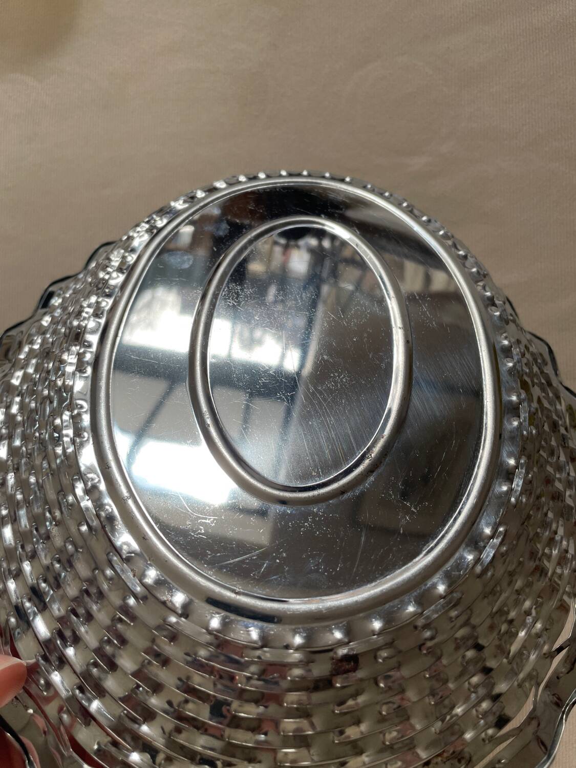 Vintage stainless steel bread basket - Roger Orfevre
