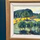 Original Mid Century Swedish Oil On Panel – Trees By Kerstin Flyckt