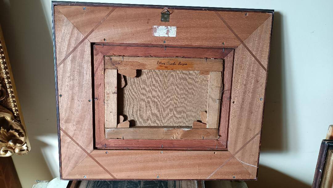 peinture à l'huile ancienne sur toile Ettore Cumbo Borgia fin 19ème siècle