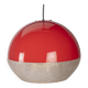 Red plastic ball space age pendant lamp
