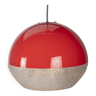Red plastic ball space age pendant lamp