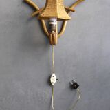 Bohemian French Bamboo Wall Lamp, 1950s