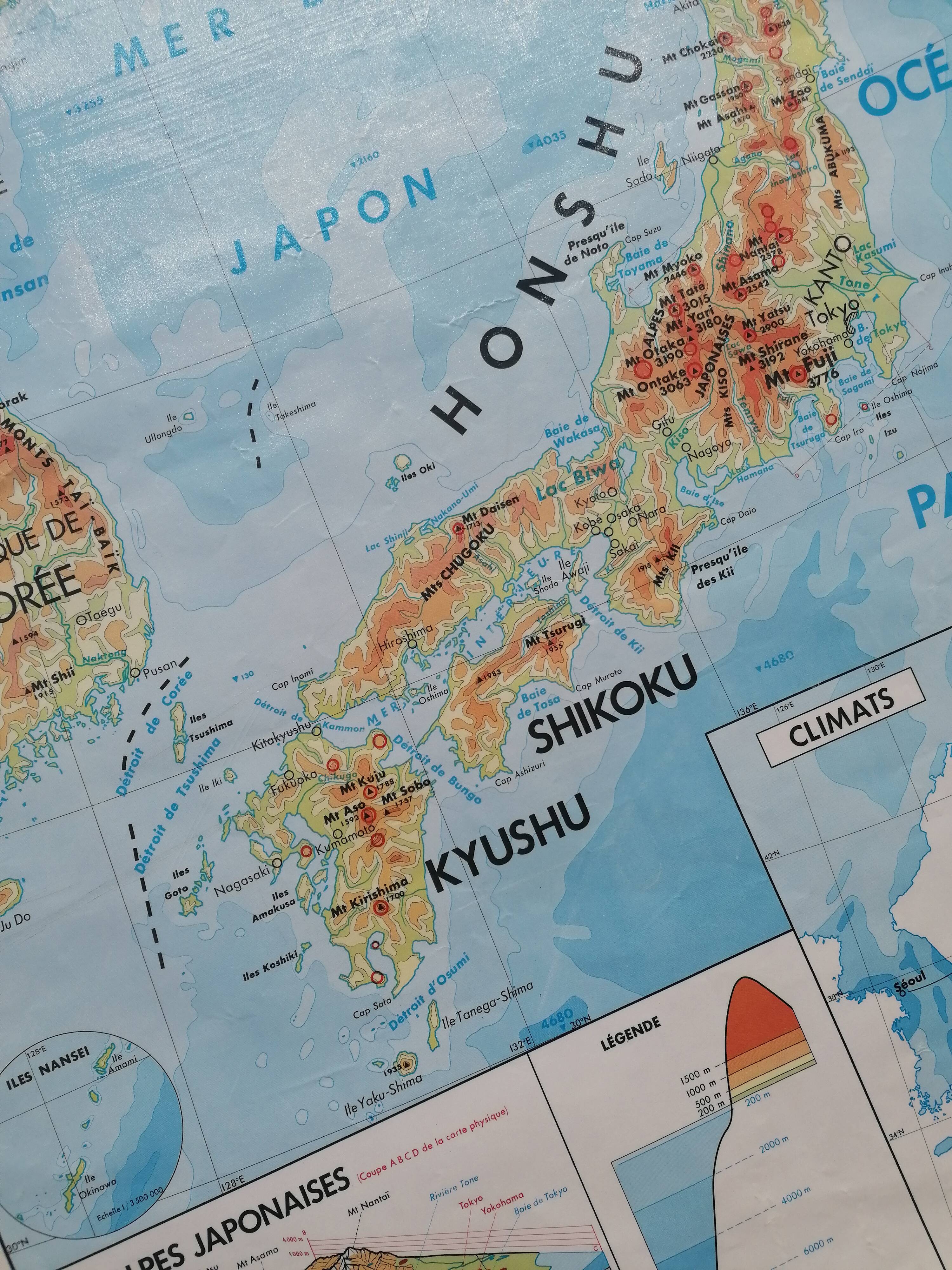 Old school map MDI Indian Union Pakistan Ceylon / Japan Korea