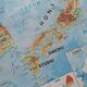 Old school map MDI Indian Union Pakistan Ceylon / Japan Korea