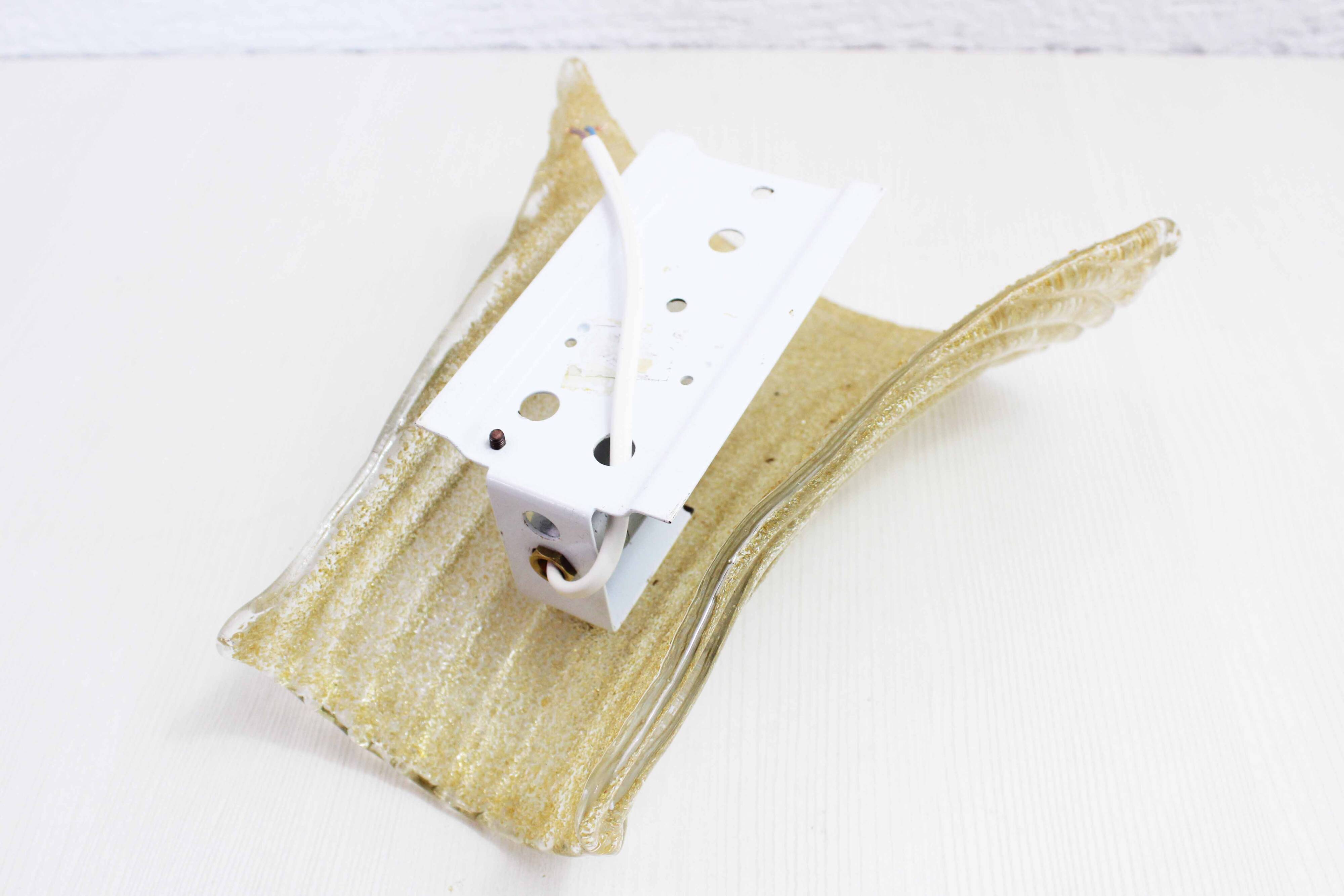 Gold glass wall sconce