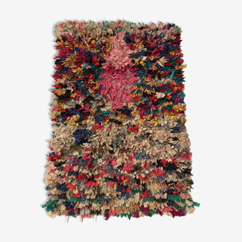 Moroccan Berber carpet vintage Boucherouite colorful 158x103cm