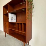 Vintage bookcase with drawers teak