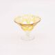 Vintage amber yellow glass coupe - Art Deco style - height 13.5 cm