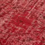 Handmade antique turkish 1980s 179 cm x 286 cm red carpet