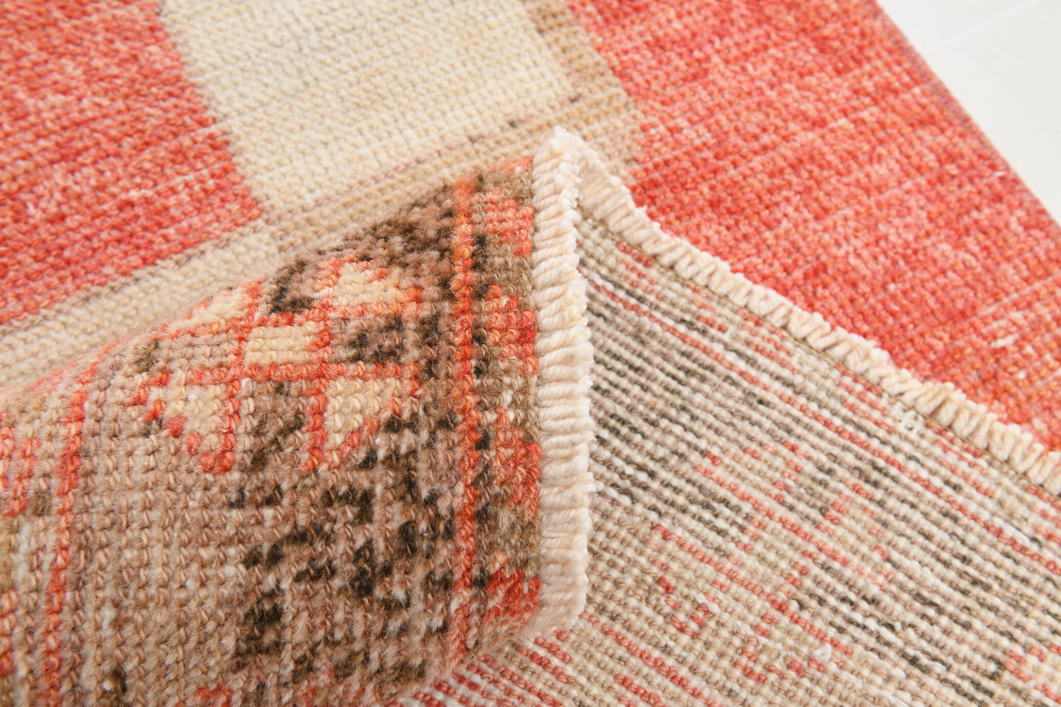2x12 pale red turkish runner rug, 75x385cm