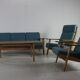 Complete danish design oakwood Hans Wegner lounge set